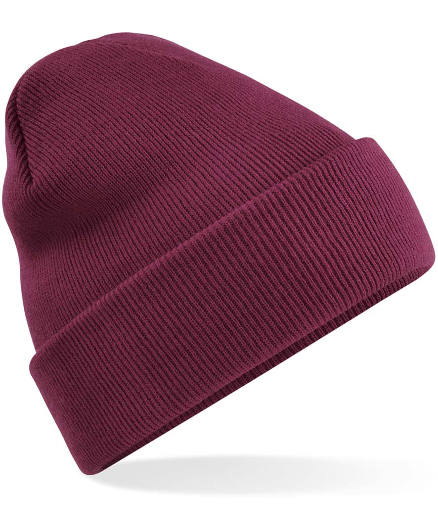 Burgundy Knitted Hat - Centre Front Print