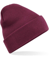 Burgundy Knitted Hat - Centre Front Print
