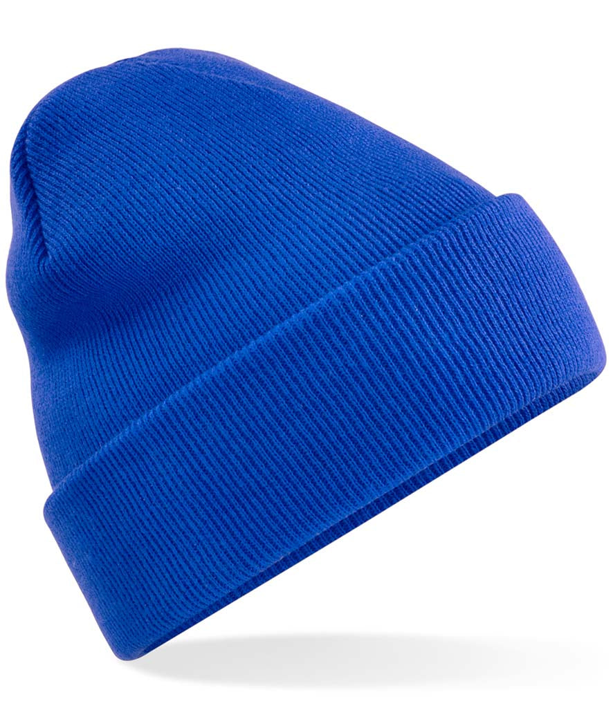 Royal Blue Knitted Hat - Centre Front Print