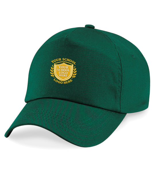 Bottle Green Children's Baseball Cap - Centre Front Print