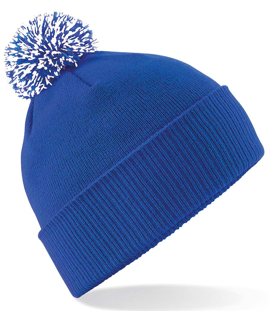 Royal/White Snowstar Beanie - Centre Front Print