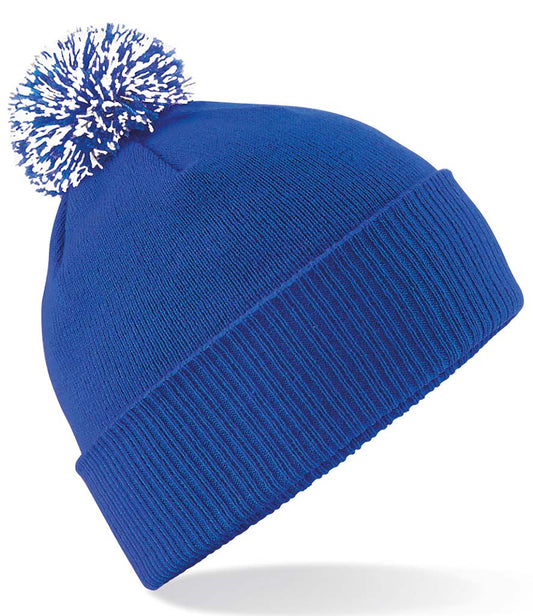 Royal/White Snowstar Beanie - Centre Front Print