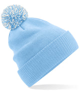 Sky/White Snowstar Beanie - Centre Front Print

