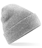 Heather Grey Knitted Hat - Centre Front Embroidered
