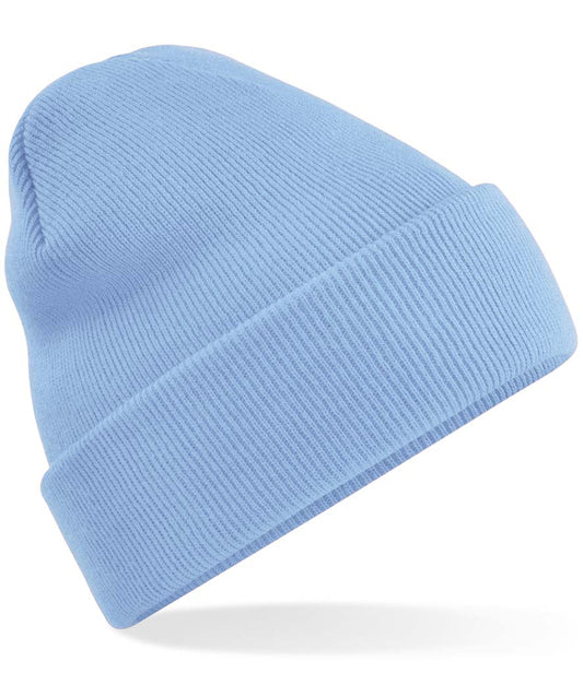 Sky Blue Knitted Hat - Centre Front Embroidered