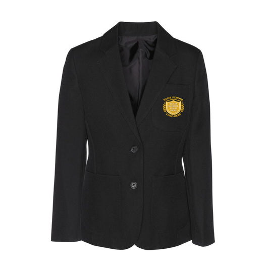 Black Girls' Blazer - Left Chest Embroidered