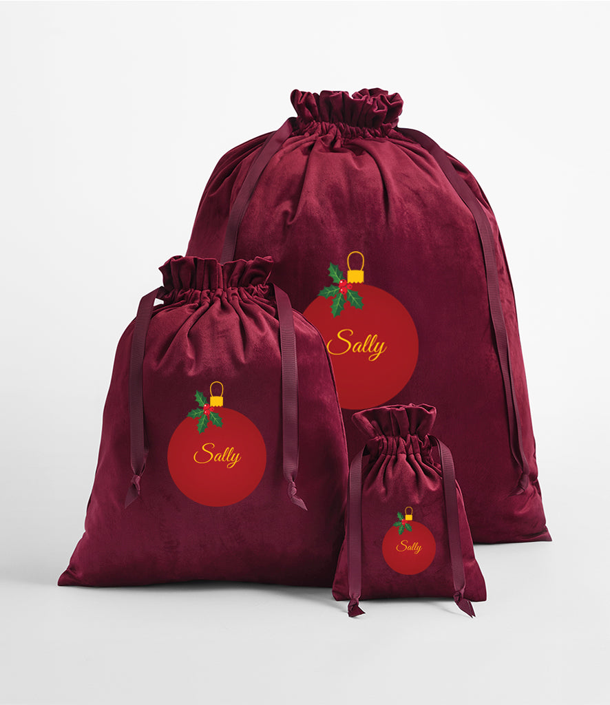 Burgundy Velvet Gift Bags