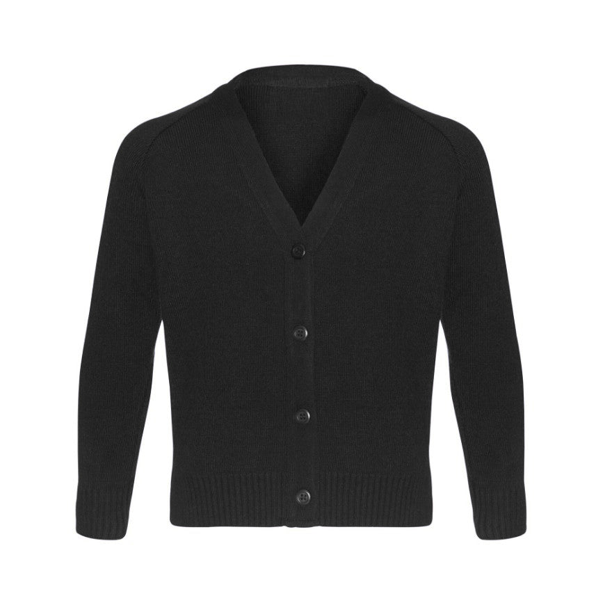 Black Classic Knitted Cardigan - Left Chest Embroidered