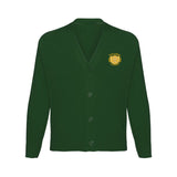 Bottle Green Classic Knitted Cardigan - Left Chest Embroidered
