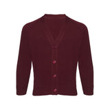 Burgundy Classic Knitted Cardigan - Left Chest Embroidered
