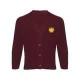 Burgundy Classic Knitted Cardigan - Left Chest Embroidered
