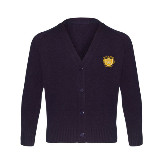 Navy Classic Knitted Cardigan - Left Chest Embroidered
