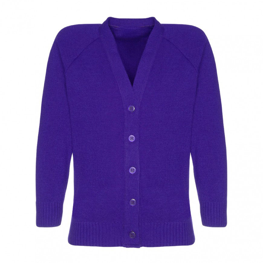 Purple Classic Knitted Cardigan - Left Chest Embroidered