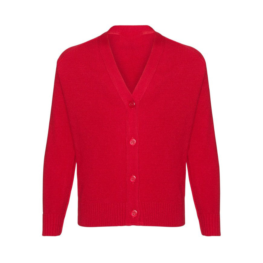 Red Classic Knitted Cardigan - Left Chest Embroidered