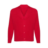 Red Classic Knitted Cardigan - Left Chest Embroidered
