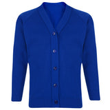 Royal Blue Classic Knitted Cardigan - Left Chest Embroidered

