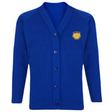 Royal Blue Classic Knitted Cardigan - Left Chest Embroidered
