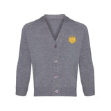 School Grey Classic Knitted Cardigan - Left Chest Embroidered
