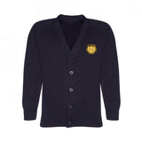 Navy Cotton Blend Knitted Cardigan - Left Chest Embroidered
