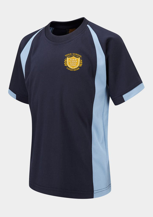 Navy/Sky Active Sports T-Shirt - Left Chest Embroidered