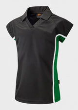 Black/Emerald/White Fitted Sports Polo Shirt - Left Chest Embroidered
