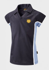 Navy/Sky/White Fitted Sports Polo Shirt - Left Chest Embroidered
