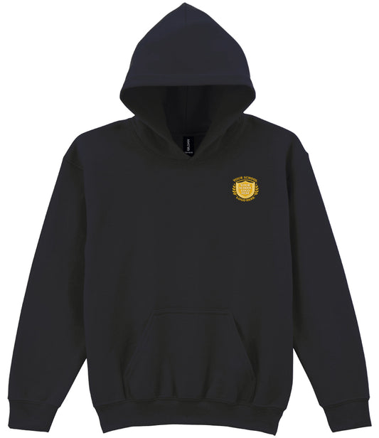 Black Children's Hoodie - Left Chest Embroidered