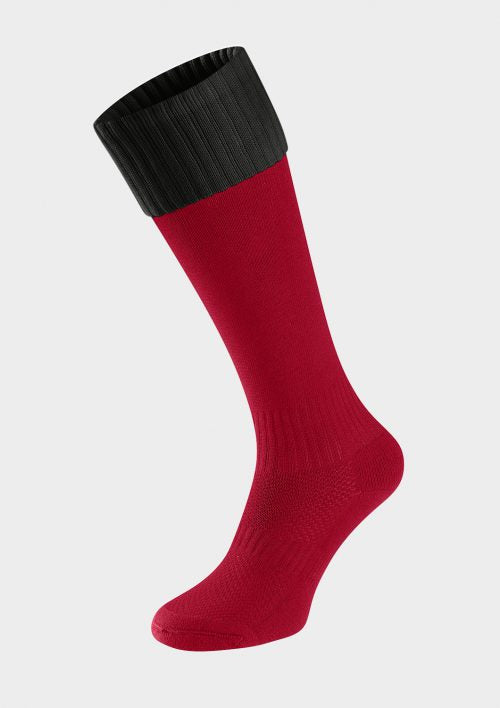 Scarlet/Black Contrast Top Football Socks