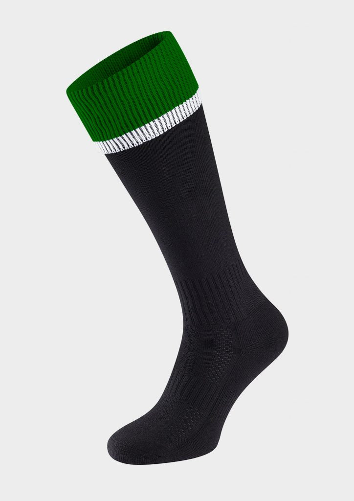 Black/Emerald/White Sports Socks