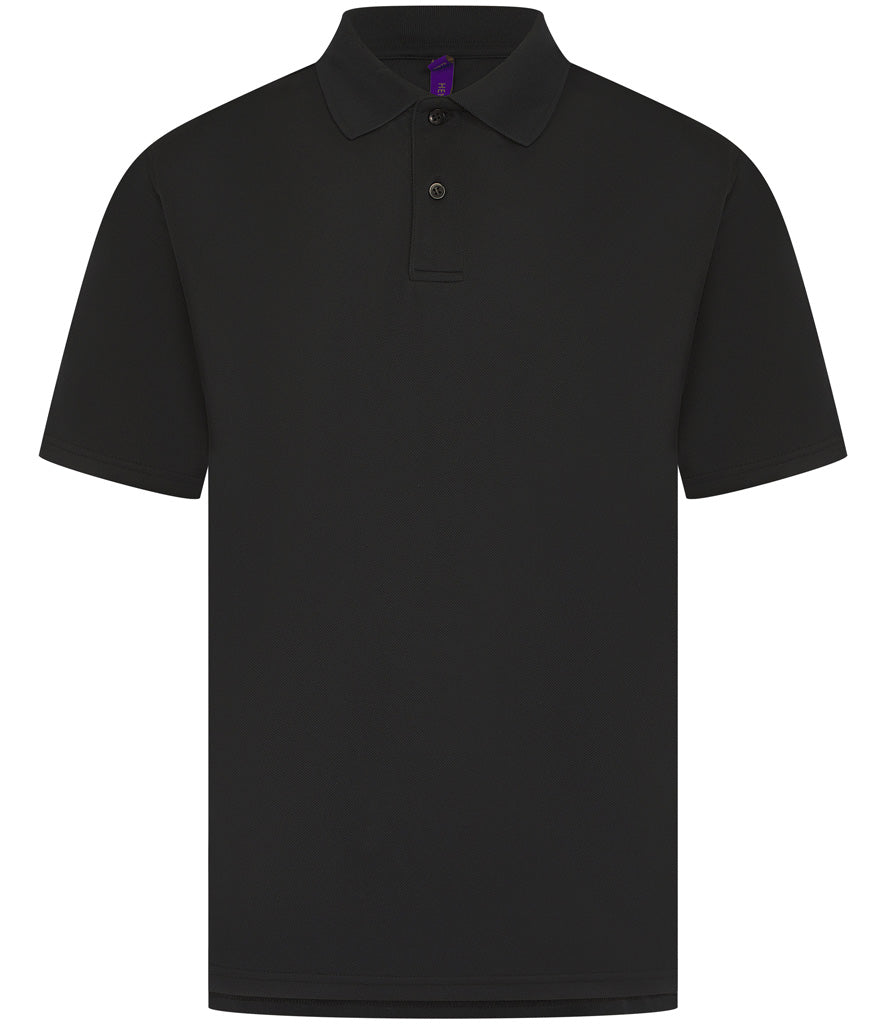 Black Moisture-Wicking Piqué Polo Shirt - Left Chest Embroidered