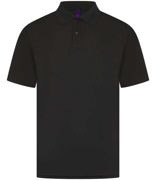 Black Moisture-Wicking Piqué Polo Shirt - Left Chest Embroidered