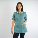 Turquoise/White Trimmed Tunic - Left Chest Embroidered (Staffwear)
