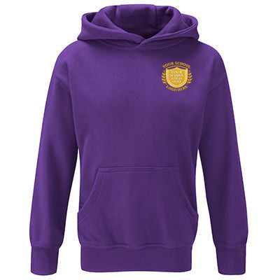 Purple Cotton Rich Hoodie - Left Chest Embroidered
