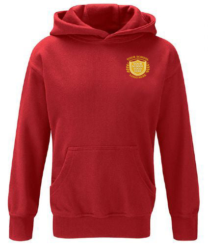 Red Cotton Rich Hoodie - Left Chest Embroidered