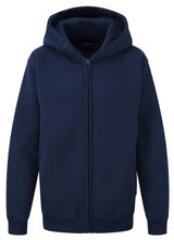 Navy Cotton Rich Zip-Up Hoodie - Left Chest Embroidered
