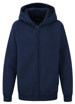 Navy Cotton Rich Zip-Up Hoodie - Left Chest Embroidered