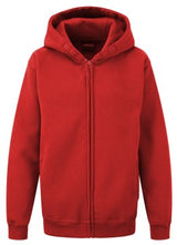 Red Cotton Rich Zip-Up Hoodie - Left Chest Embroidered
