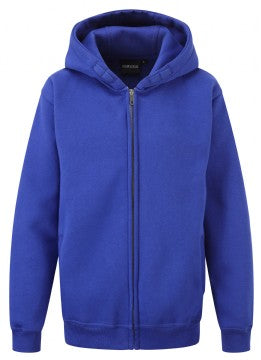 Royal Blue Cotton Rich Zip-Up Hoodie - Left Chest Embroidered