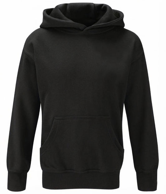 Black Cotton Rich Hoodie - Back and Left Chest Print