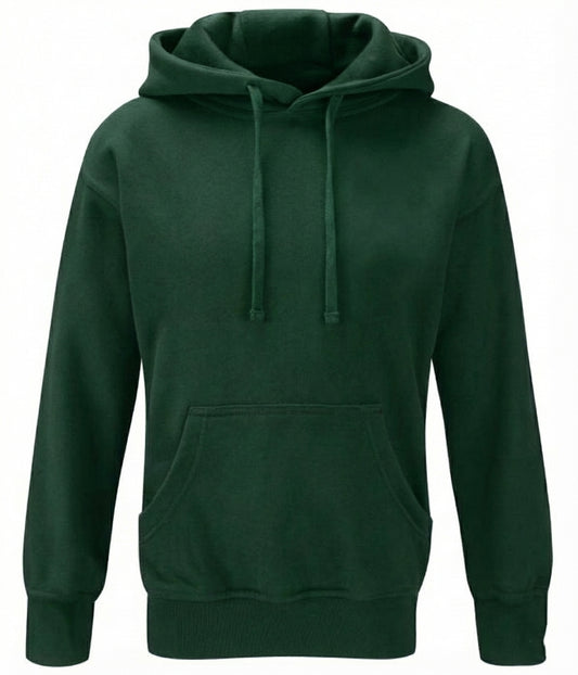 Bottle Green Cotton Rich Hoodie - Left Chest Embroidered