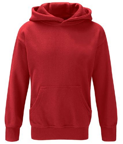 Red Cotton Rich Hoodie - Left Chest Embroidered