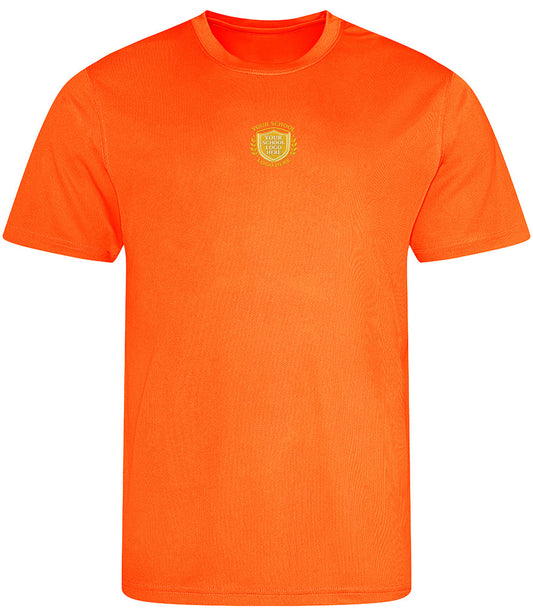 Electric Orange Breathable T-Shirt - Centre Chest Print