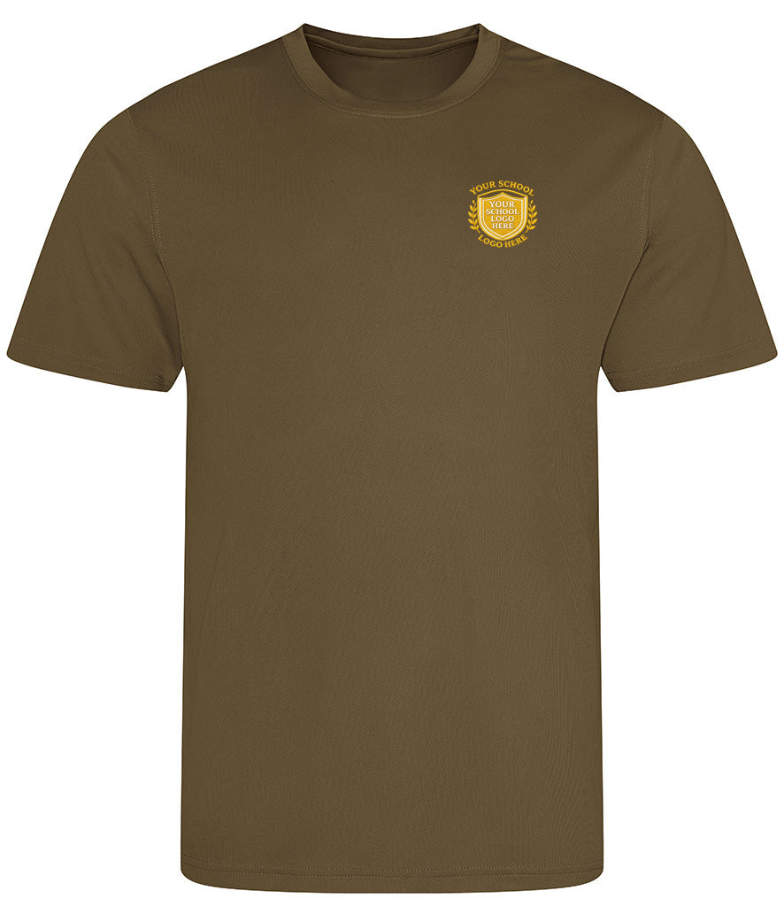 Olive Green Breathable T-Shirt - Left Chest Embroidered