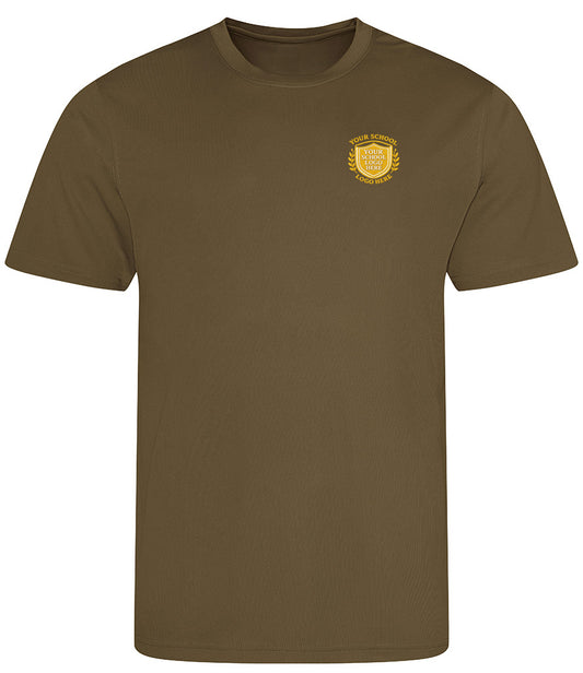 Olive Green Breathable T-Shirt - Left Chest Embroidered