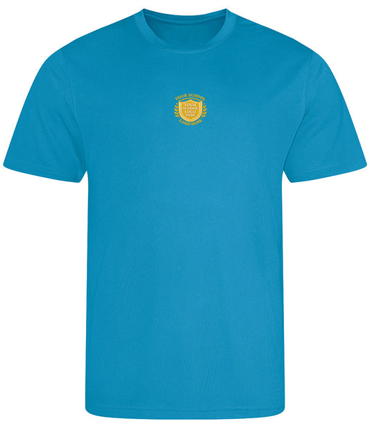 Sapphire Blue Breathable T-Shirt - Centre Chest Print