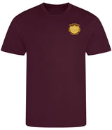 Burgundy Breathable T-Shirt - Left Chest Embroidered

