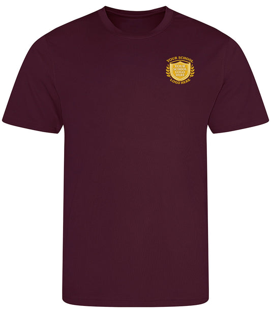 Burgundy Breathable T-Shirt - Left Chest Embroidered