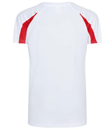 Arctic White/Fire Red Breathable Contrast T-Shirt - Left Chest Embroidered
