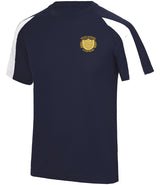French Navy/Arctic White Breathable Contrast T-Shirt - Left Chest Embroidered
