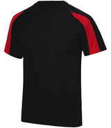 Jet Black/Fire Red Breathable Contrast T-Shirt - Left Chest Embroidered
